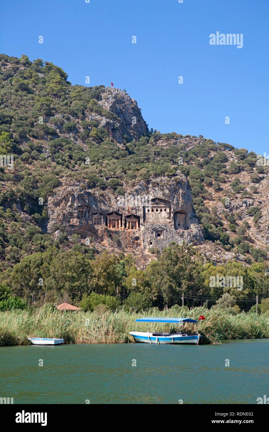 Ancient city Kaunos, Dalyan Delta, Turkish Aegean, Turkey Stock Photo