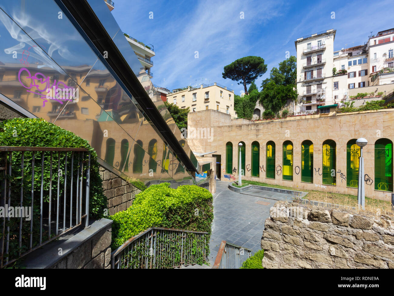 Naples (Italy) - 'Metro dell'arte' is the urban railways line 1, an attraction with its stations and artistic artworks. Salvator Rosa station Stock Photo