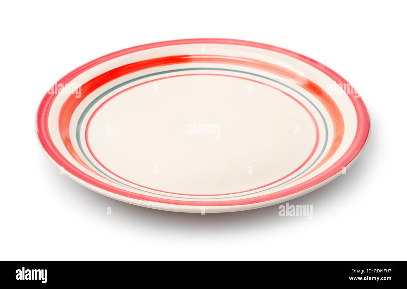 Empty vintage dish isolated on white Stock Photo