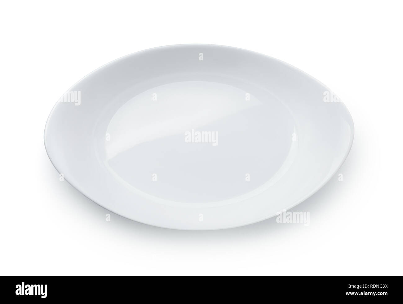 Top view of empty ceramic baking dish isolated on white Stock Photo