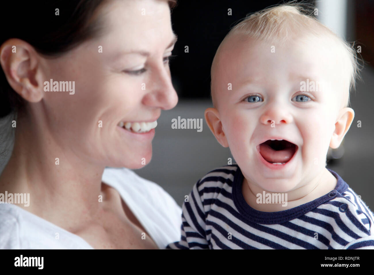 Portrait of mother and son Stock Photo