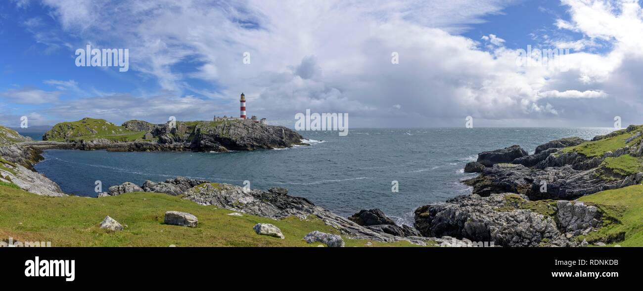 Eilean Glas Lighthouse, Scalpay, Outer Hebrides, Scotland, United Kingdom Stock Photo