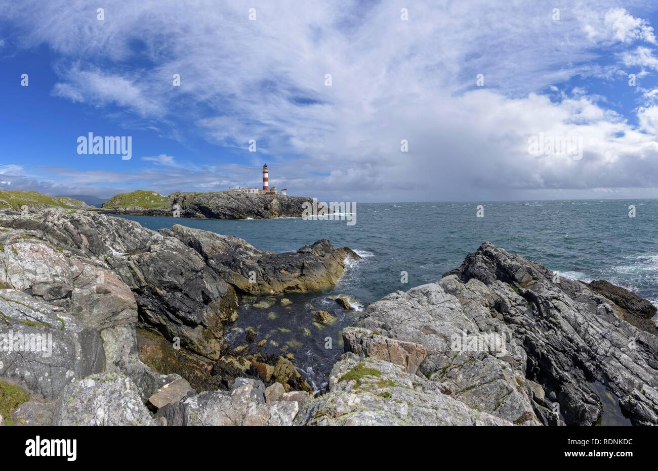 Eilean Glas Lighthouse, Scalpay, Outer Hebrides, Scotland, United Kingdom Stock Photo