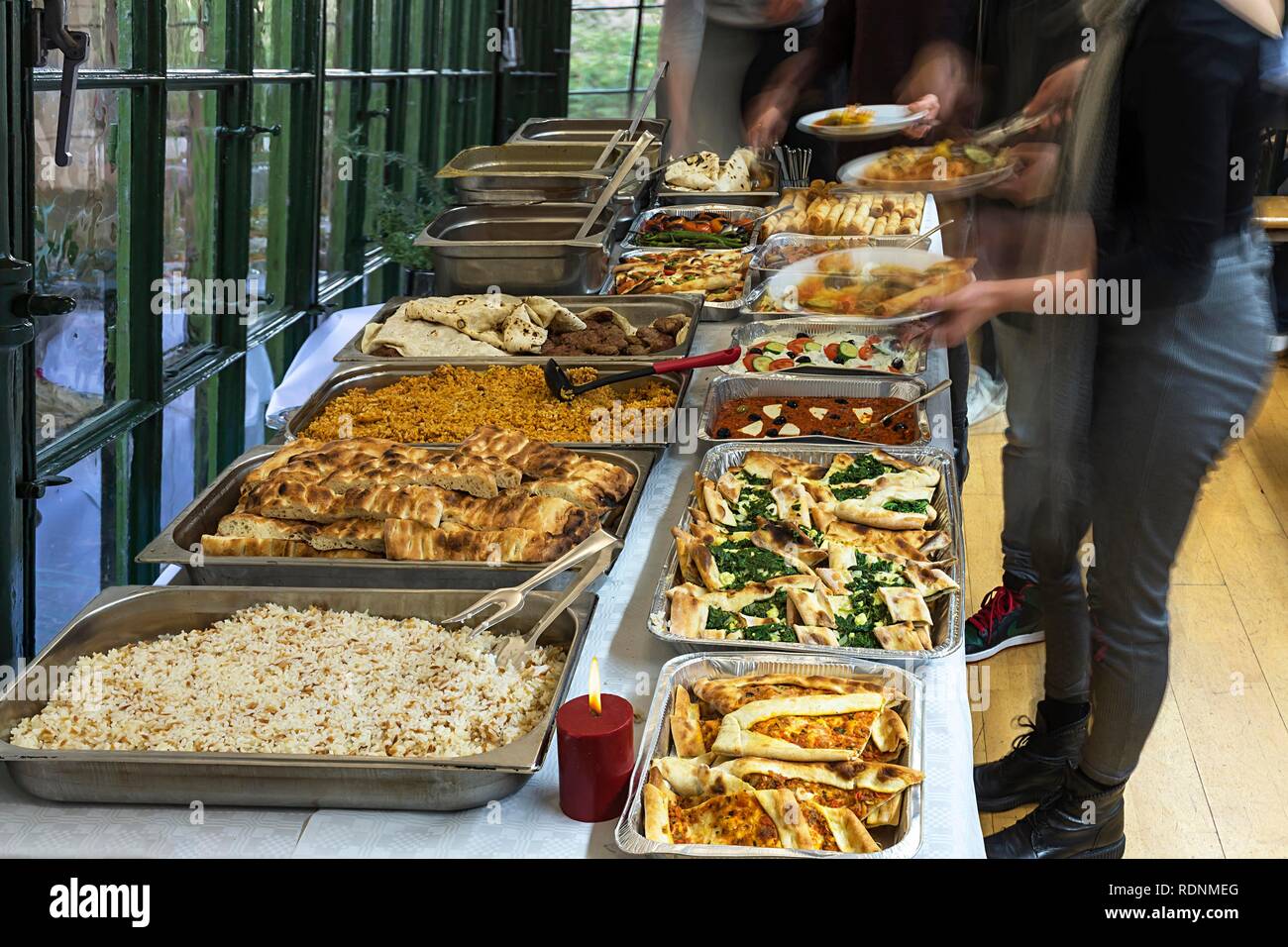 Buffet with Turkish food, Germany Stock Photo