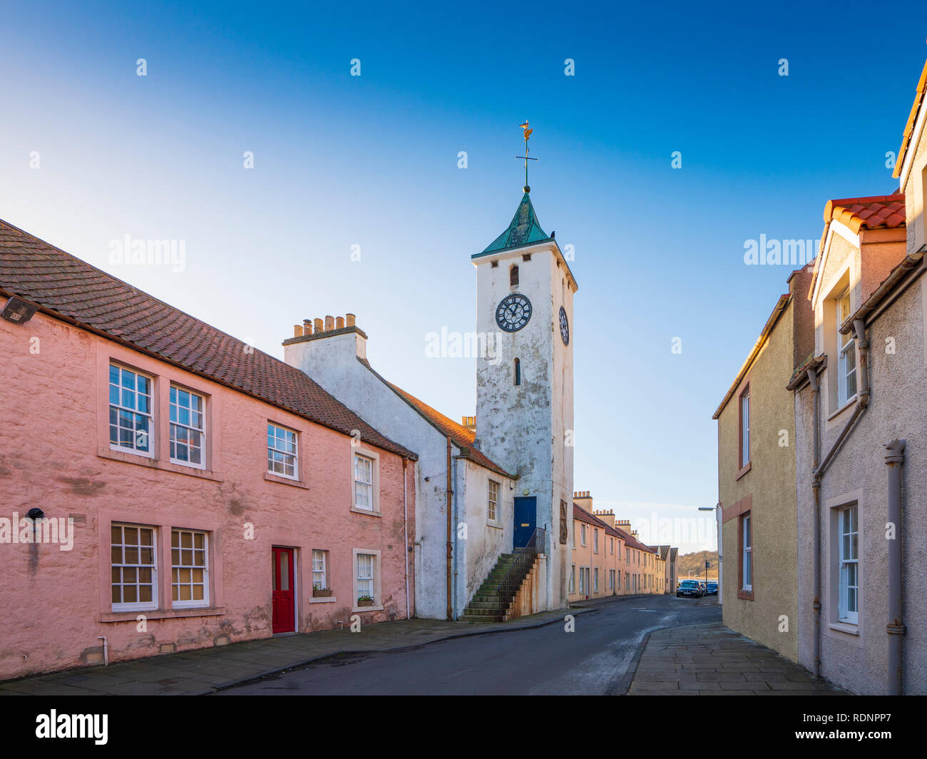View of historic old original buildings in West Wemyss in Fife