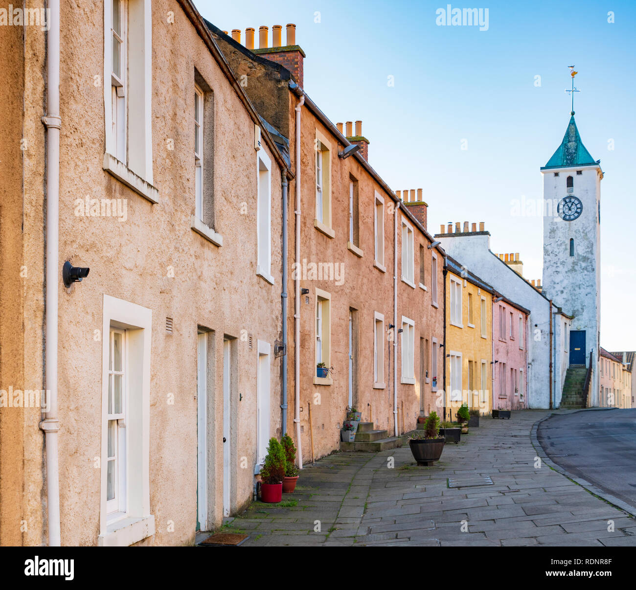 View of historic old original buildings in West Wemyss in Fife