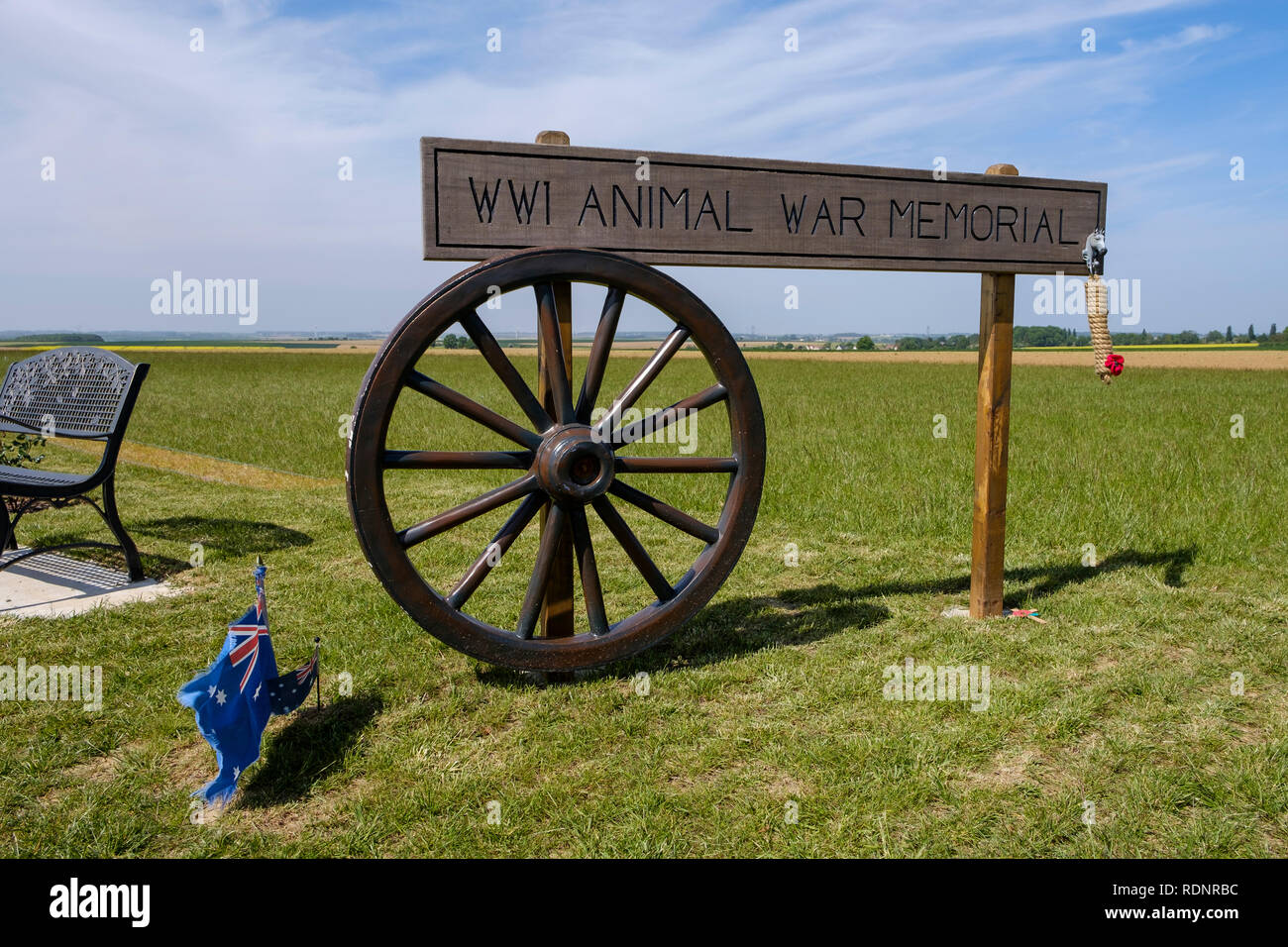 The World War 1 Animal War Memorial, Pozieres, France. Stock Photo