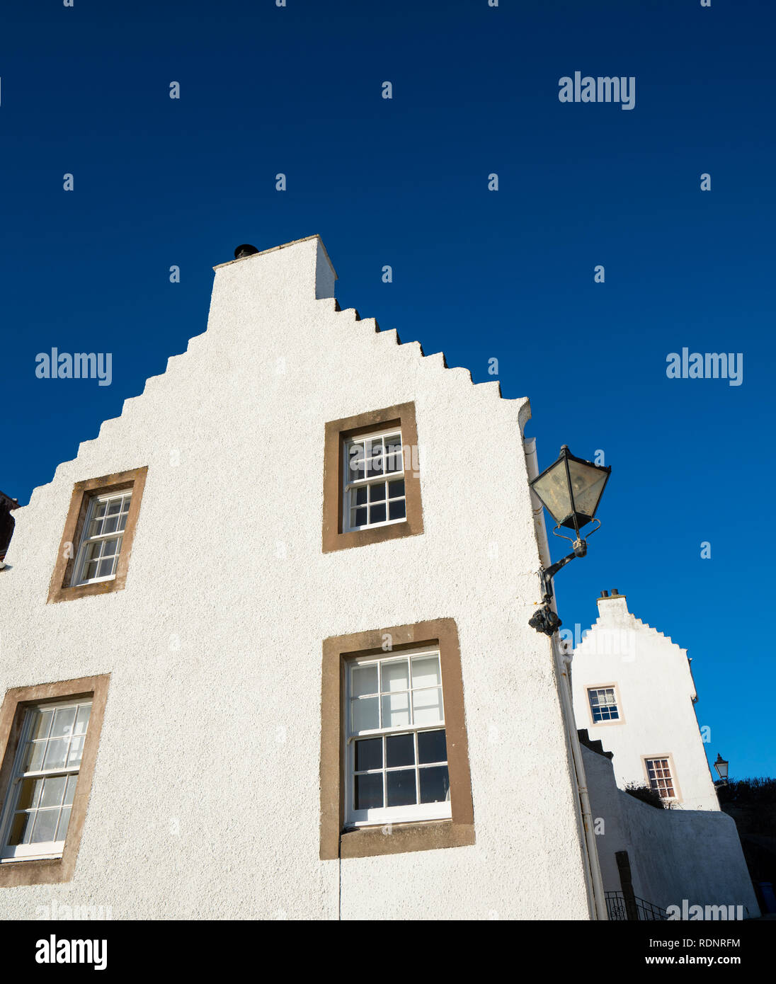 Whitewashed old houses at Pan Ha' in Dysart in Kirkcaldy , Fife