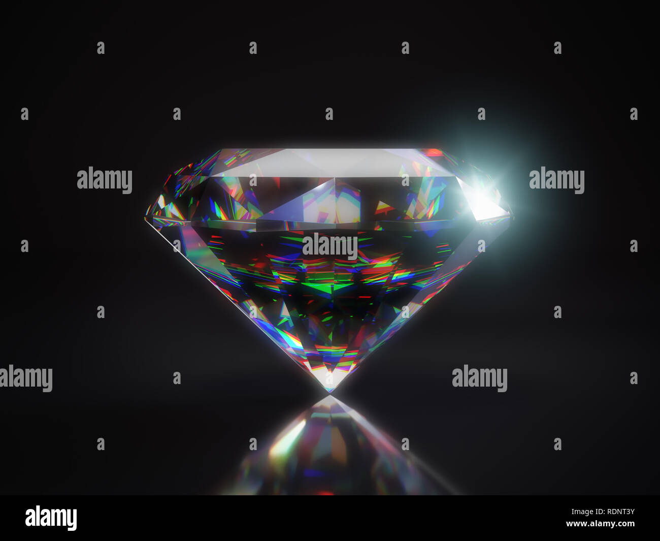 3D render of shiny cut diamond on black background Stock Photo - Alamy