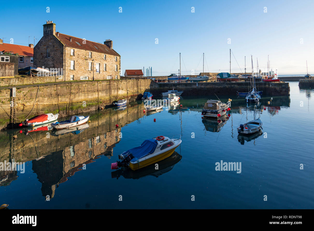 View of harbour at Dysart in Kirkcaldy , Fife, Scotland, UK Stock Photo