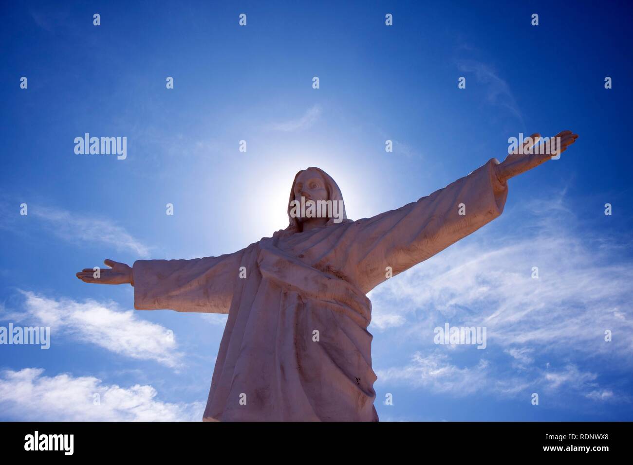 Christo Blanco statue, Cuzco, Cusco, Peru, South America Stock Photo