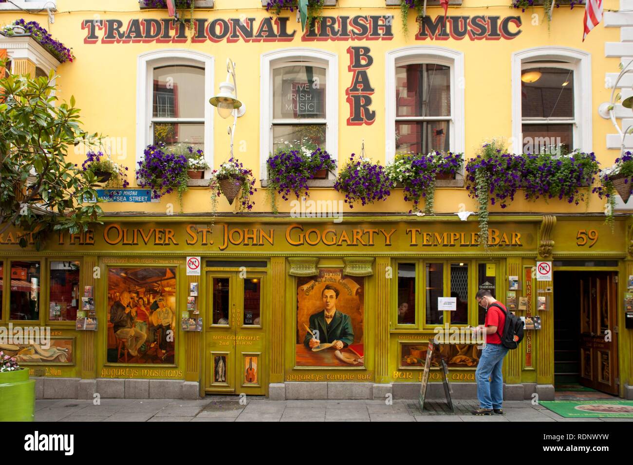 Famous pub The Oliver St. John Gogarty at Temple Ba, Dublin, Republic