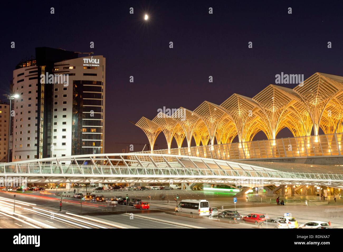 Tivoli Hotel and Gare do Oriente, Oriente Railway Station, Lisbon, Portugal, Europe Stock Photo