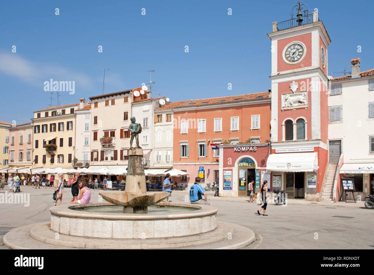 Rovinj town square fountain hi-res stock photography and images - Alamy