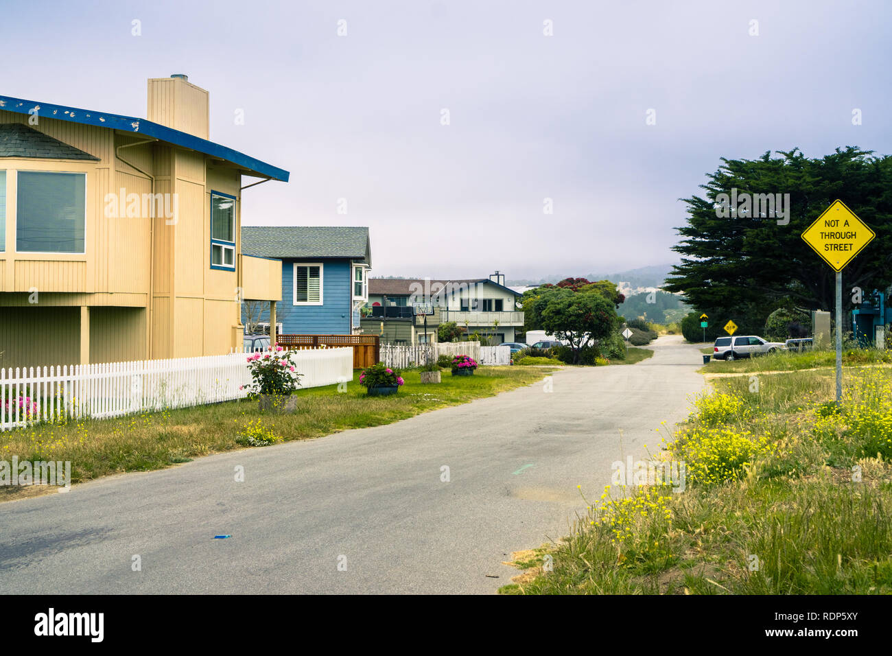 Houses in Moss Beach, San Francisco bay area, California Stock Photo
