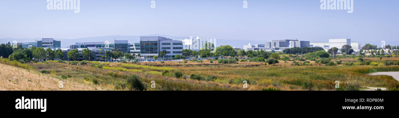 Office buildings on the shoreline of the San Francisco bay area, Sunnyvale, California Stock Photo