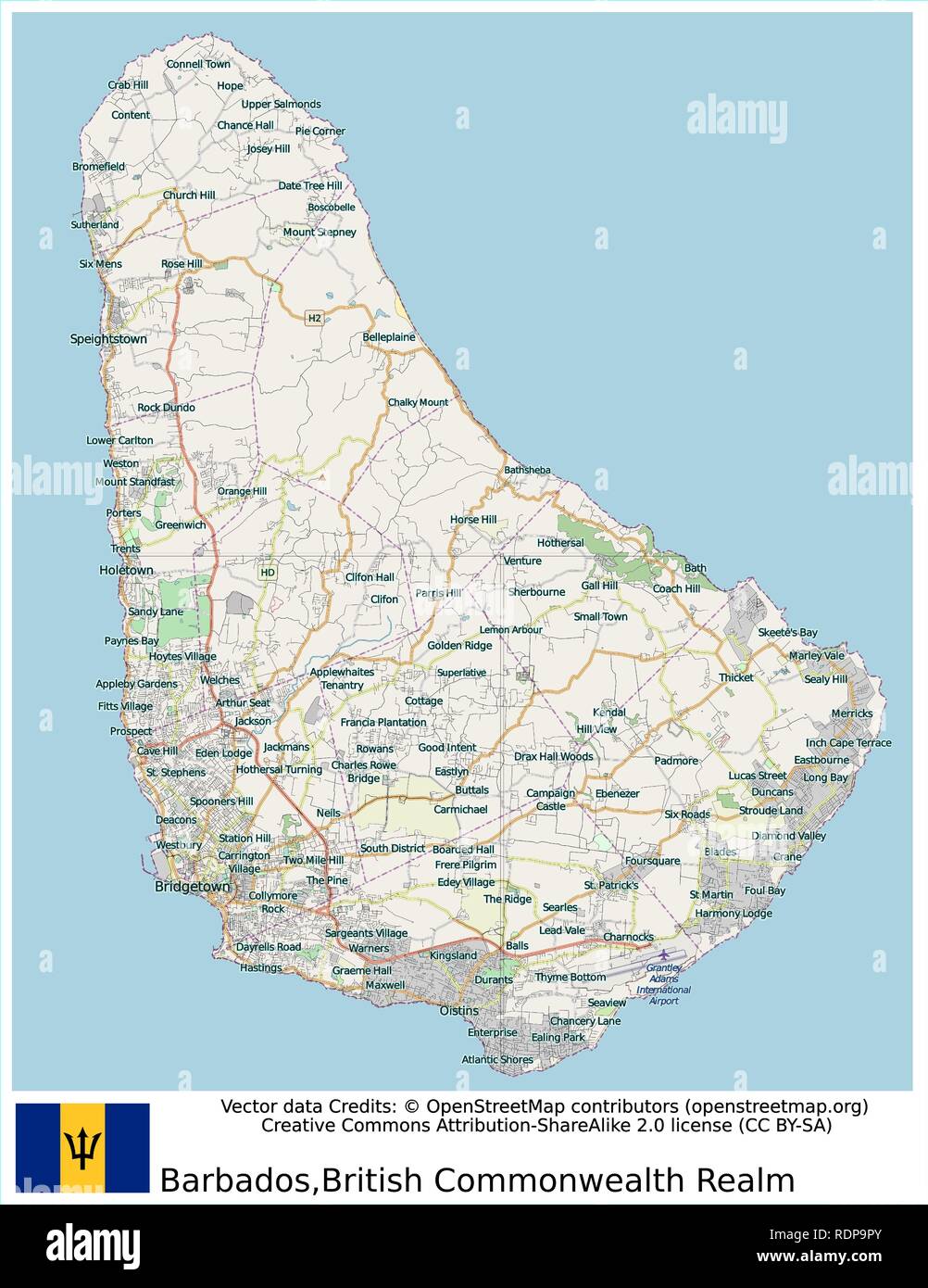 Road Map Of Barbados Barbados Street Map High Resolution Stock Photography And Images - Alamy