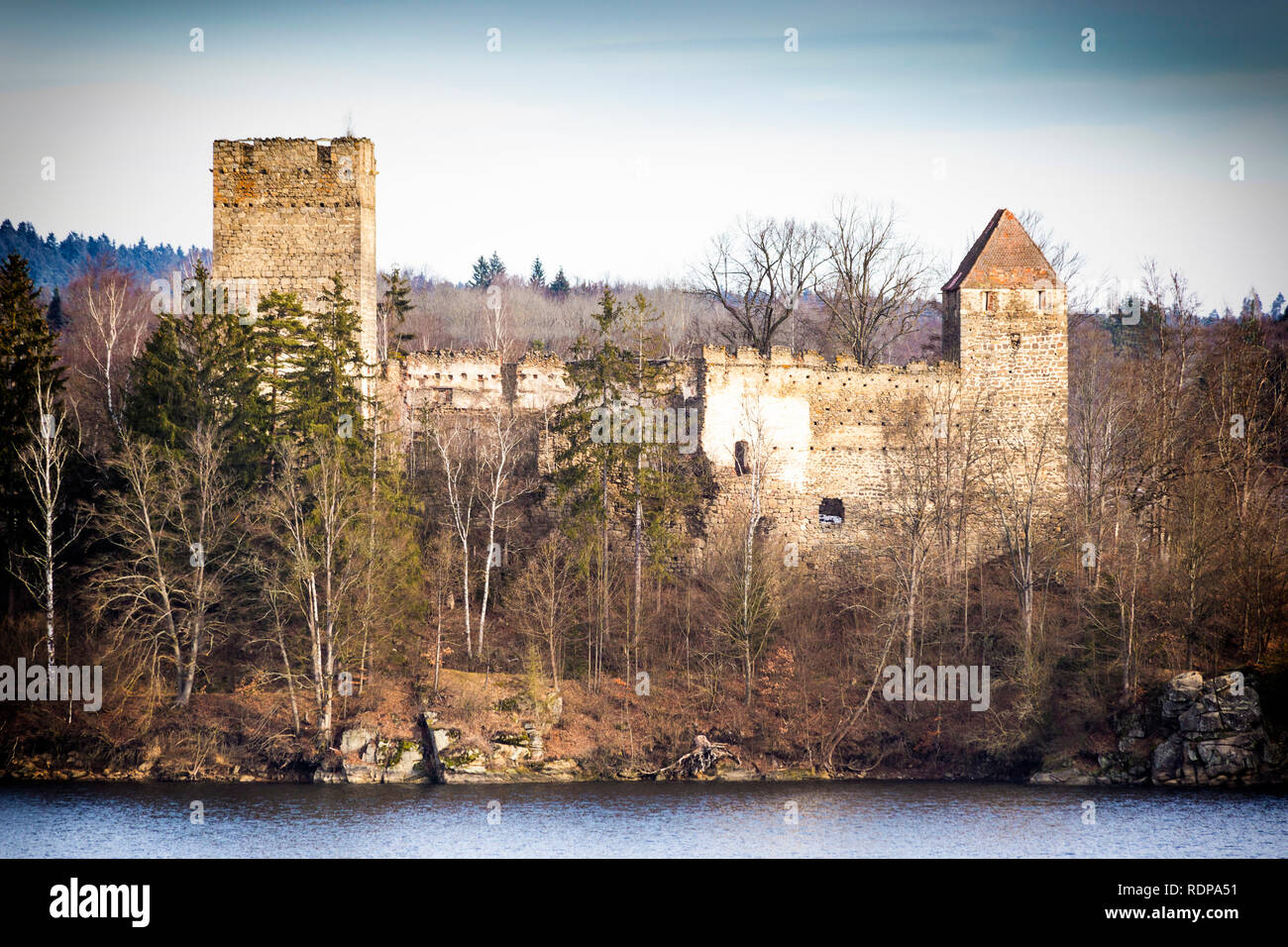 Ruins of Lichtenfels Castle. Lower Austria. Stock Photo