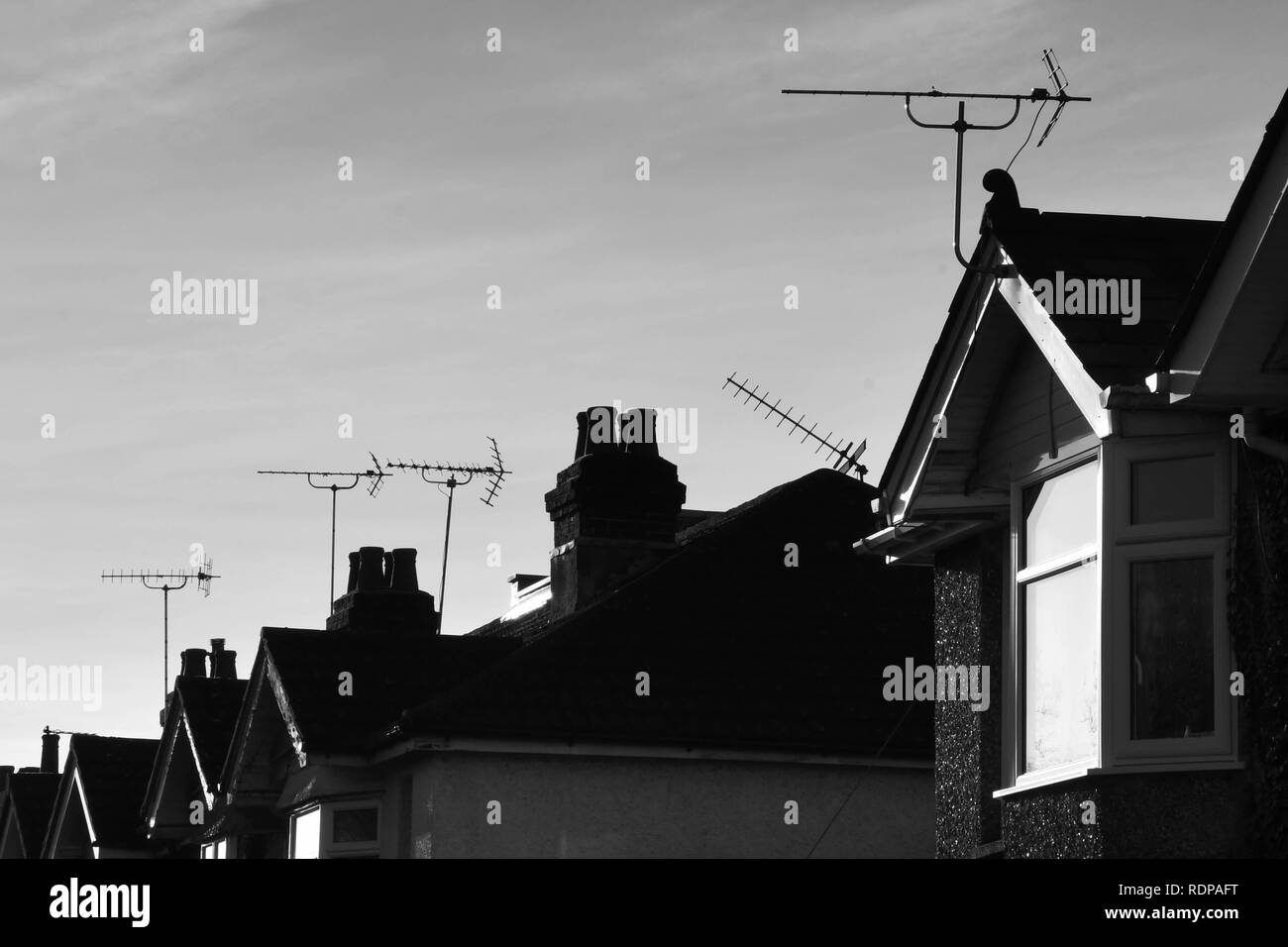 The rooftops of row houses in Southampton, England Stock Photo Alamy