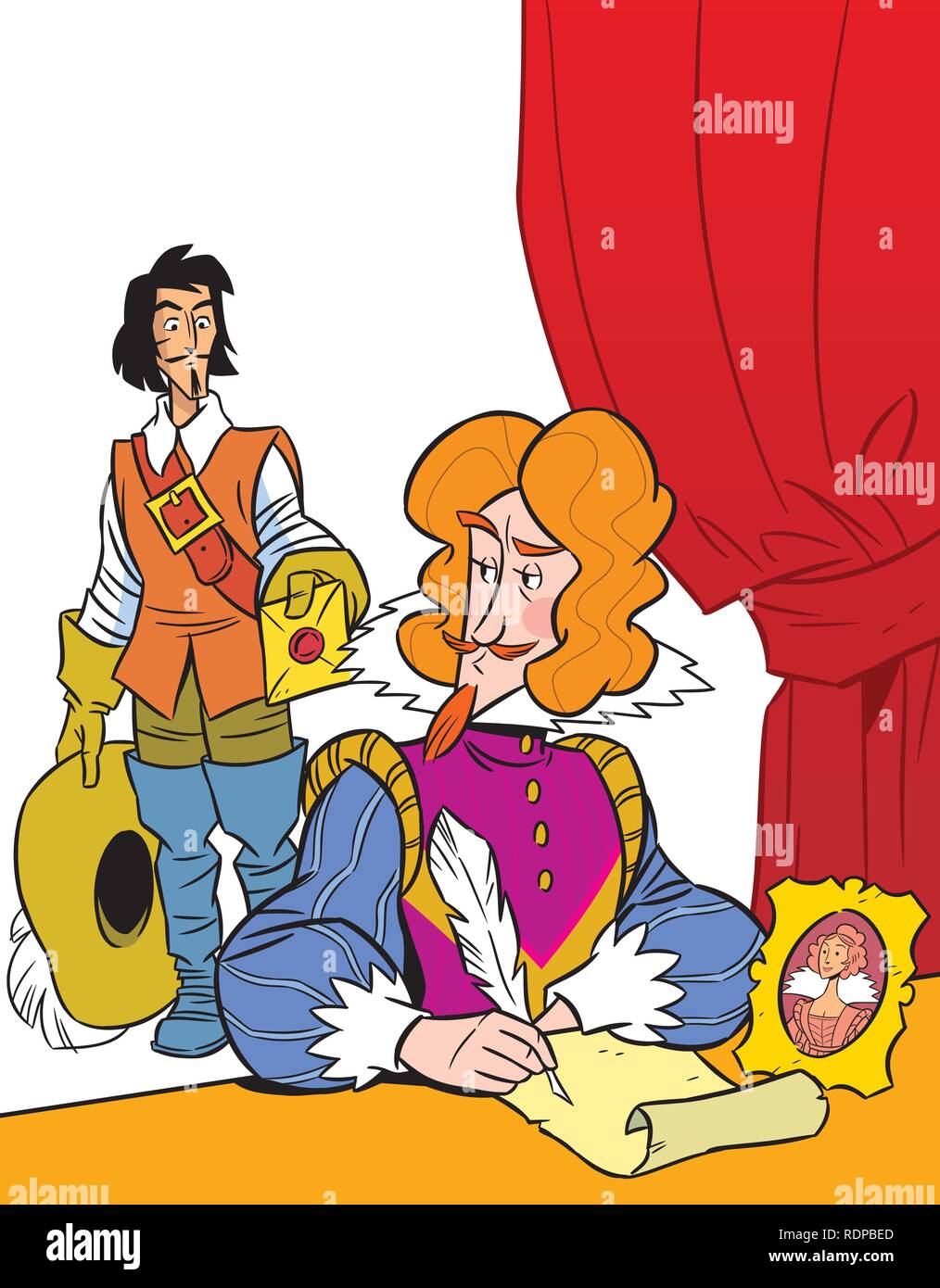 In the illustration are the Musketeer and the Viscount Stock Vector