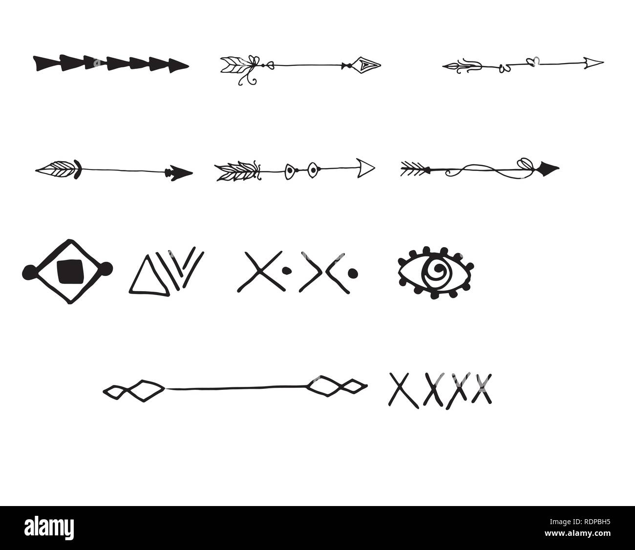 Tribal doodle hand drawn vector Stock Vector