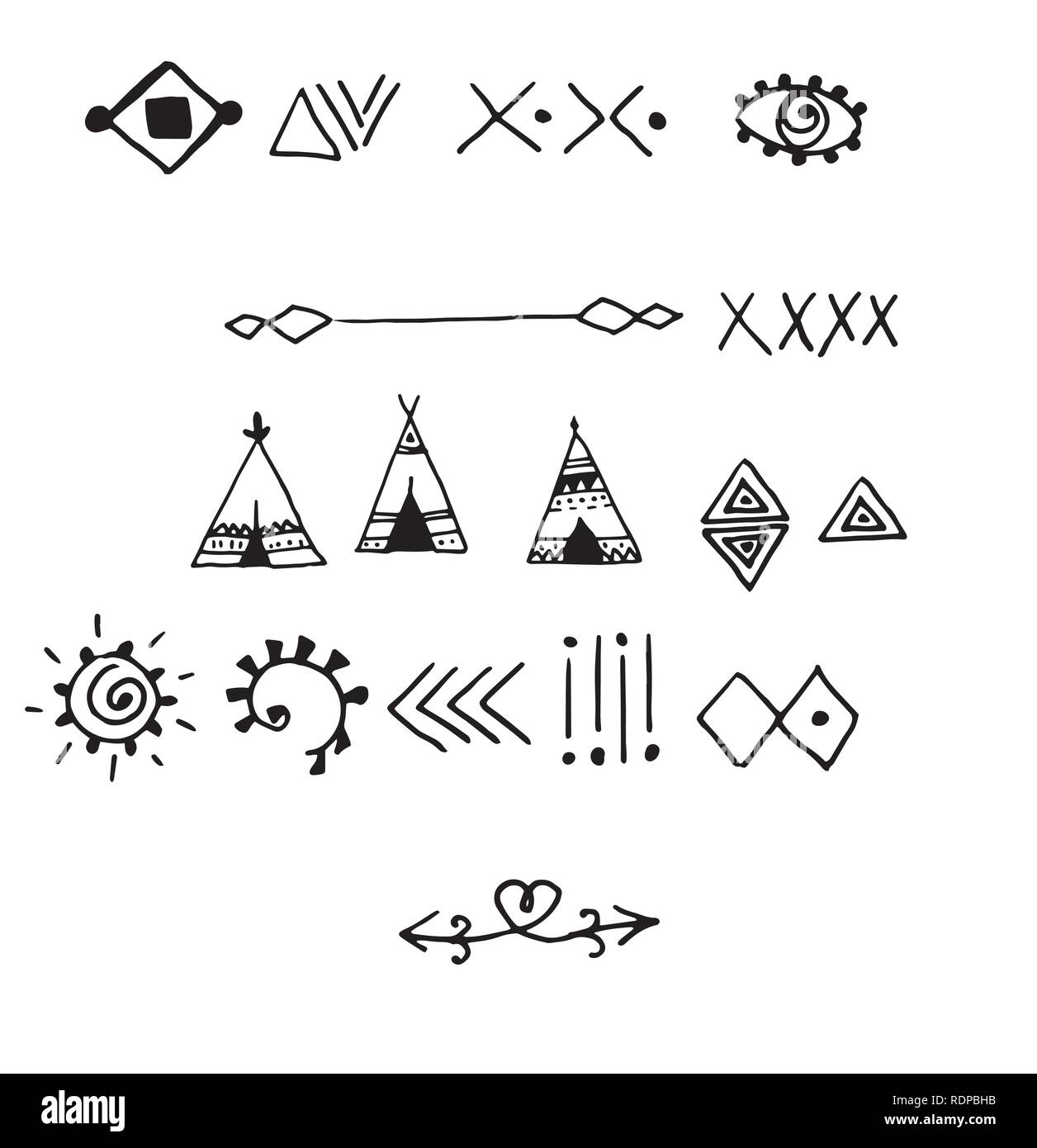 Tribal doodle hand drawn vector Stock Vector