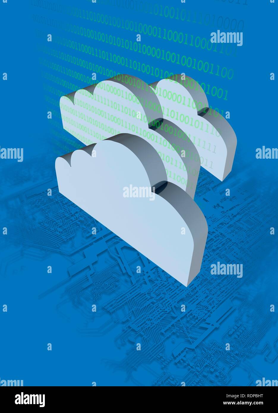 Cloud computing, conceptual illustration Stock Photo - Alamy