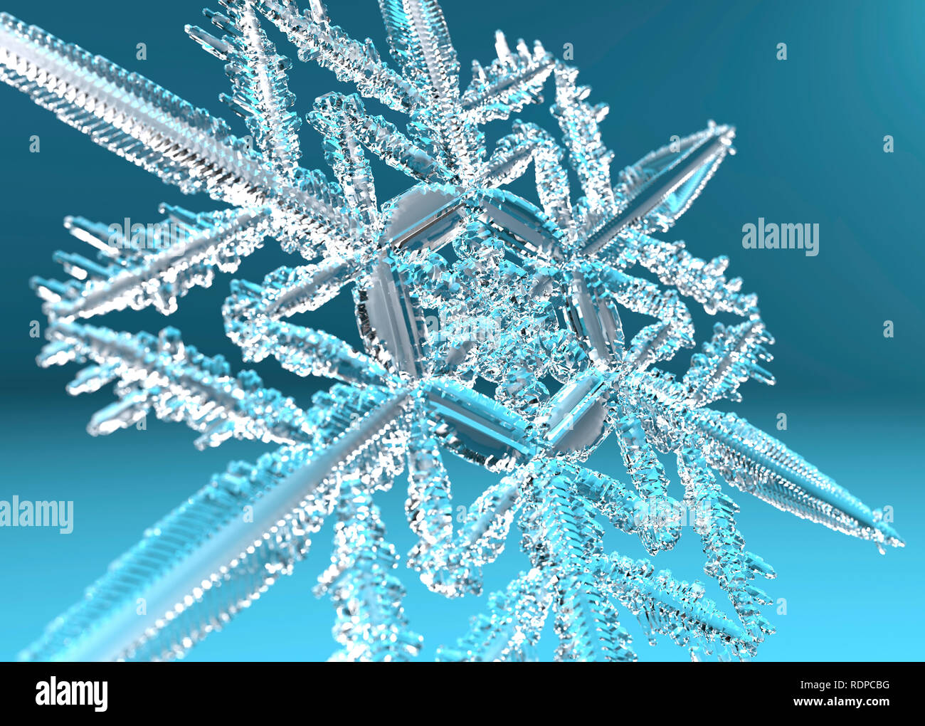 Snowflake against a blue background, illustration Stock Photo - Alamy