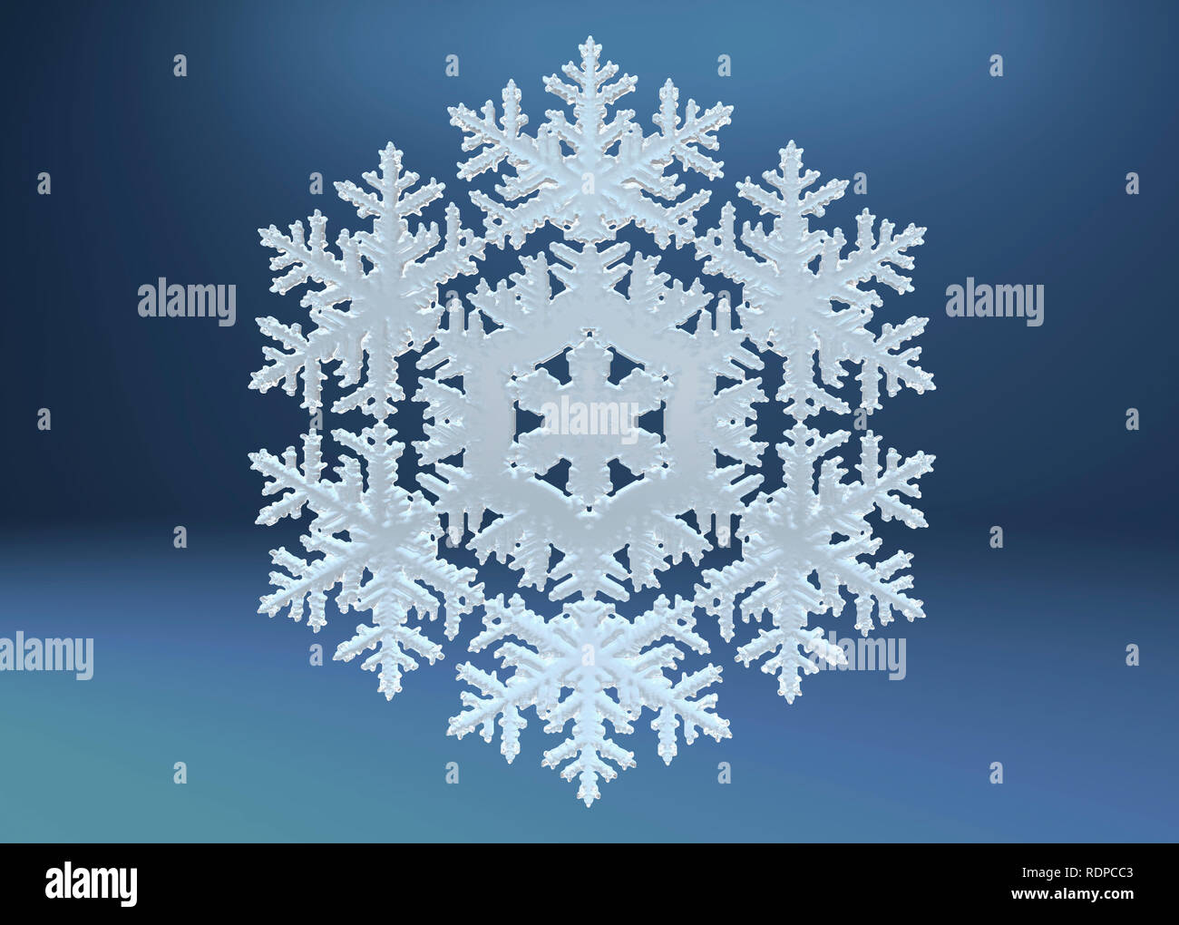 Snowflake against a blue background, illustration Stock Photo - Alamy