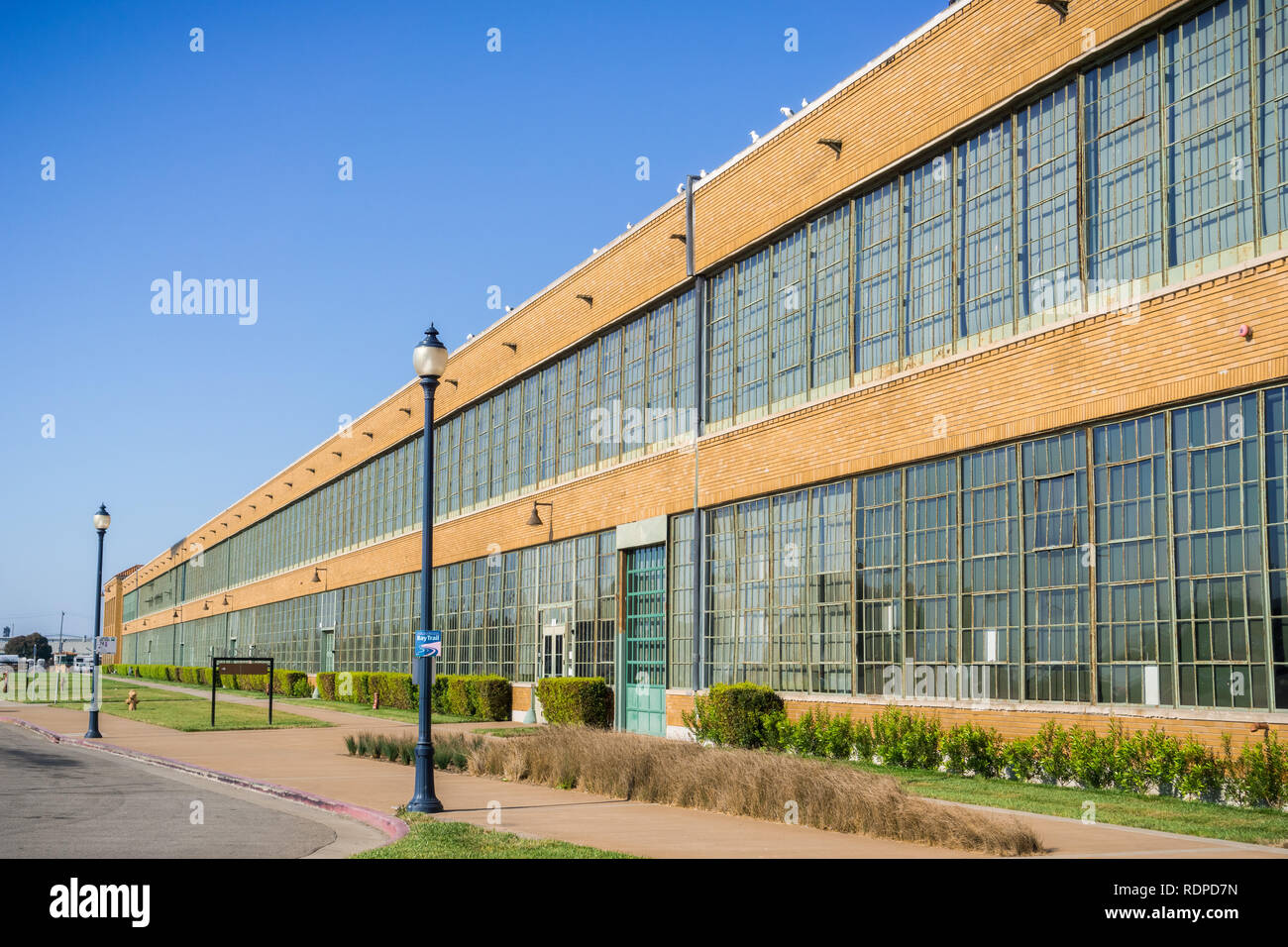Historic Ford Assembly Building in Richmond,converted to a mixed-use property called Ford Point, housing businesses, a restaurant, light industrial an Stock Photo