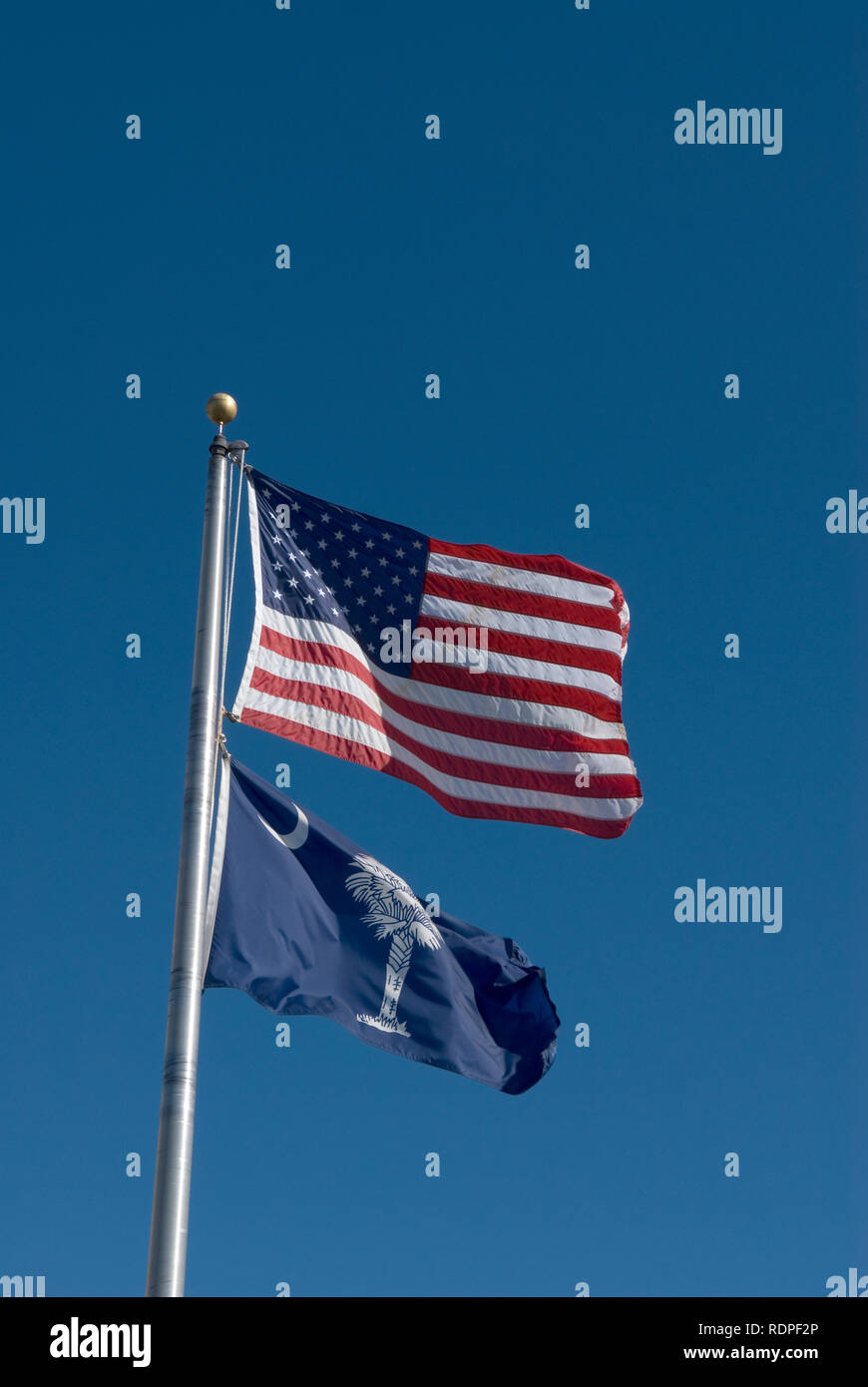 United States & South Carolina Flag Stock Photo