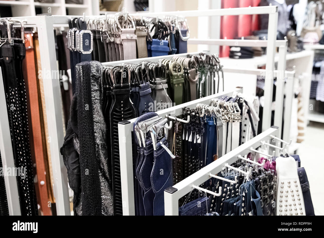 Johannesburg, South Africa April 27 2011 Leather Belts in an Up