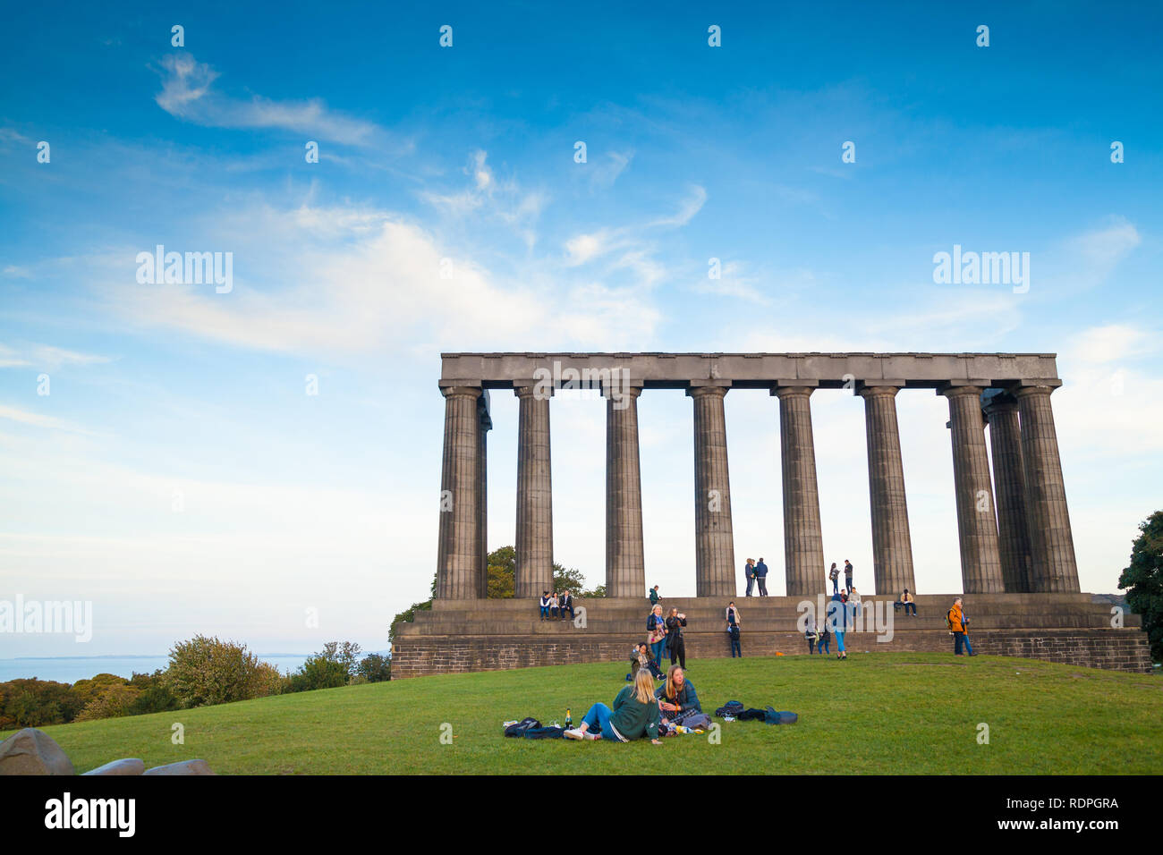 The National Monument of Scotland on Carlton Hill Edinburgh, Scotland Stock Photo