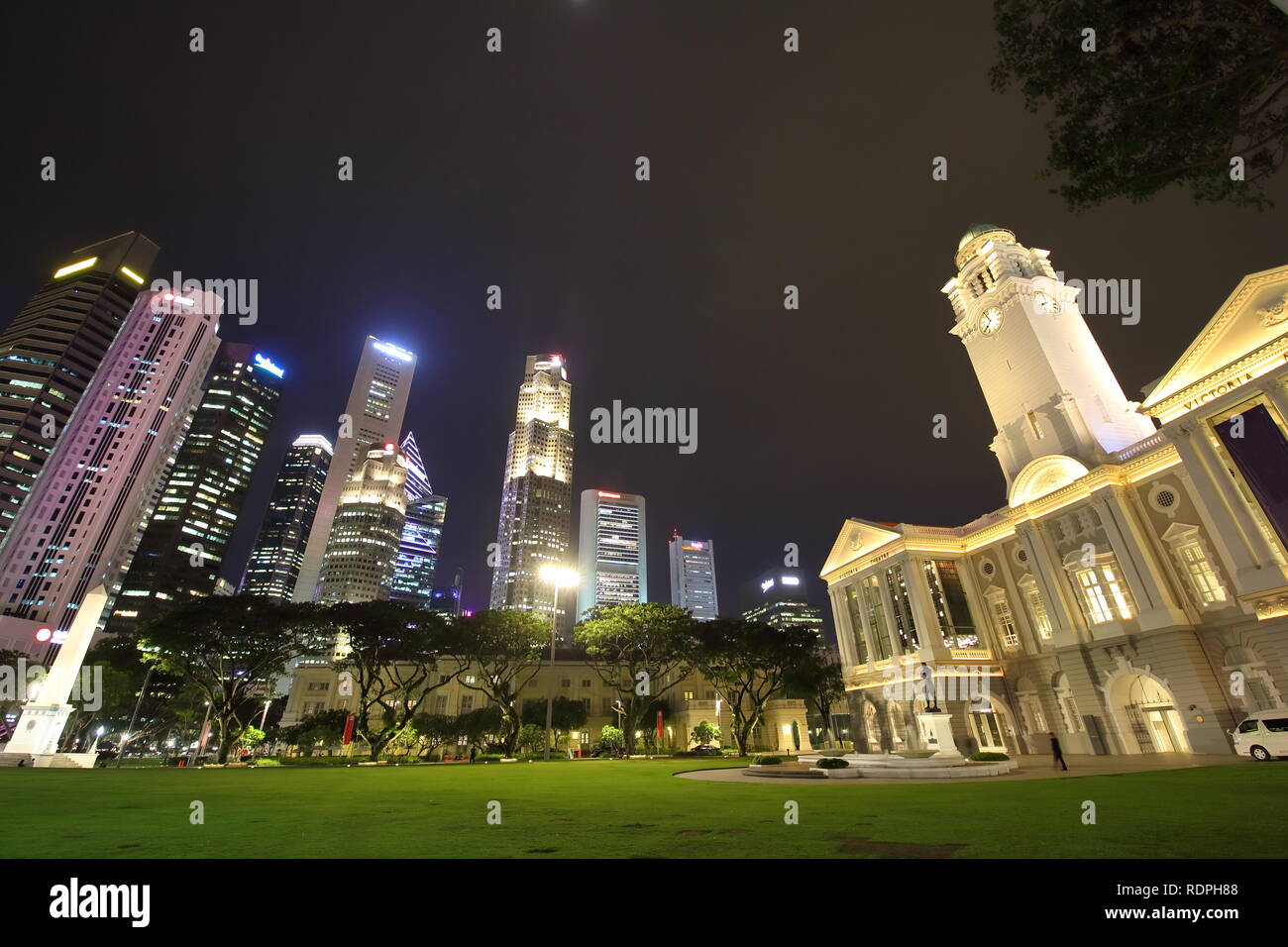 Singapore night cityscape Stock Photo - Alamy