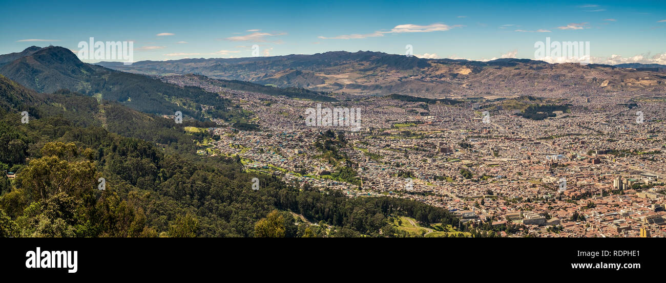 South side of the city of Bogota, Colombia. Viewed from Monserrate. Stock Photo