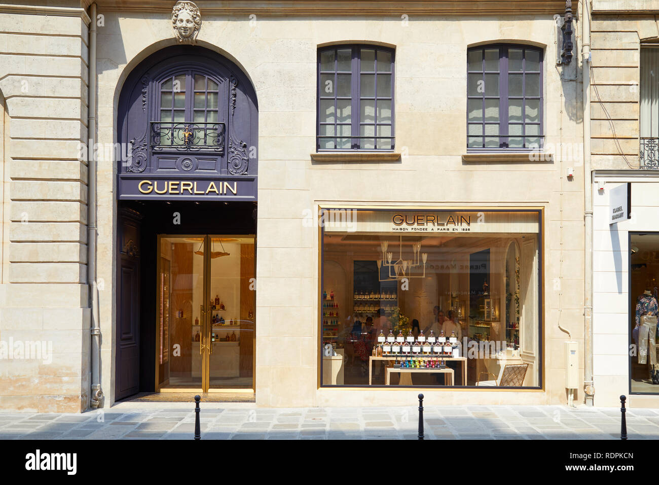 PARIS, FRANCE - JULY 07, 2018: Guerlain store in Paris in a sunny summer day Stock Photo