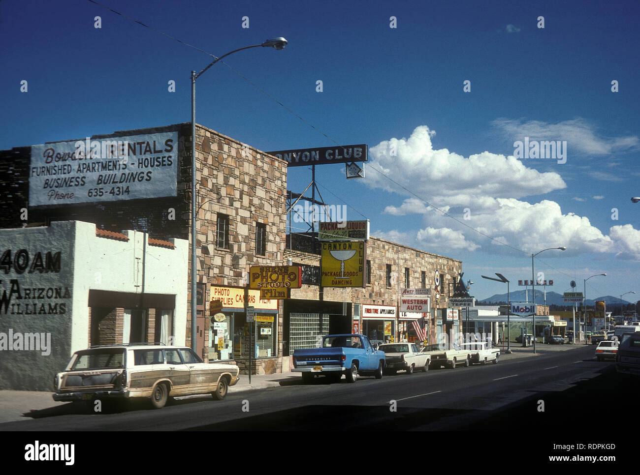 Main street Williams Arizona in 1977 Stock Photo