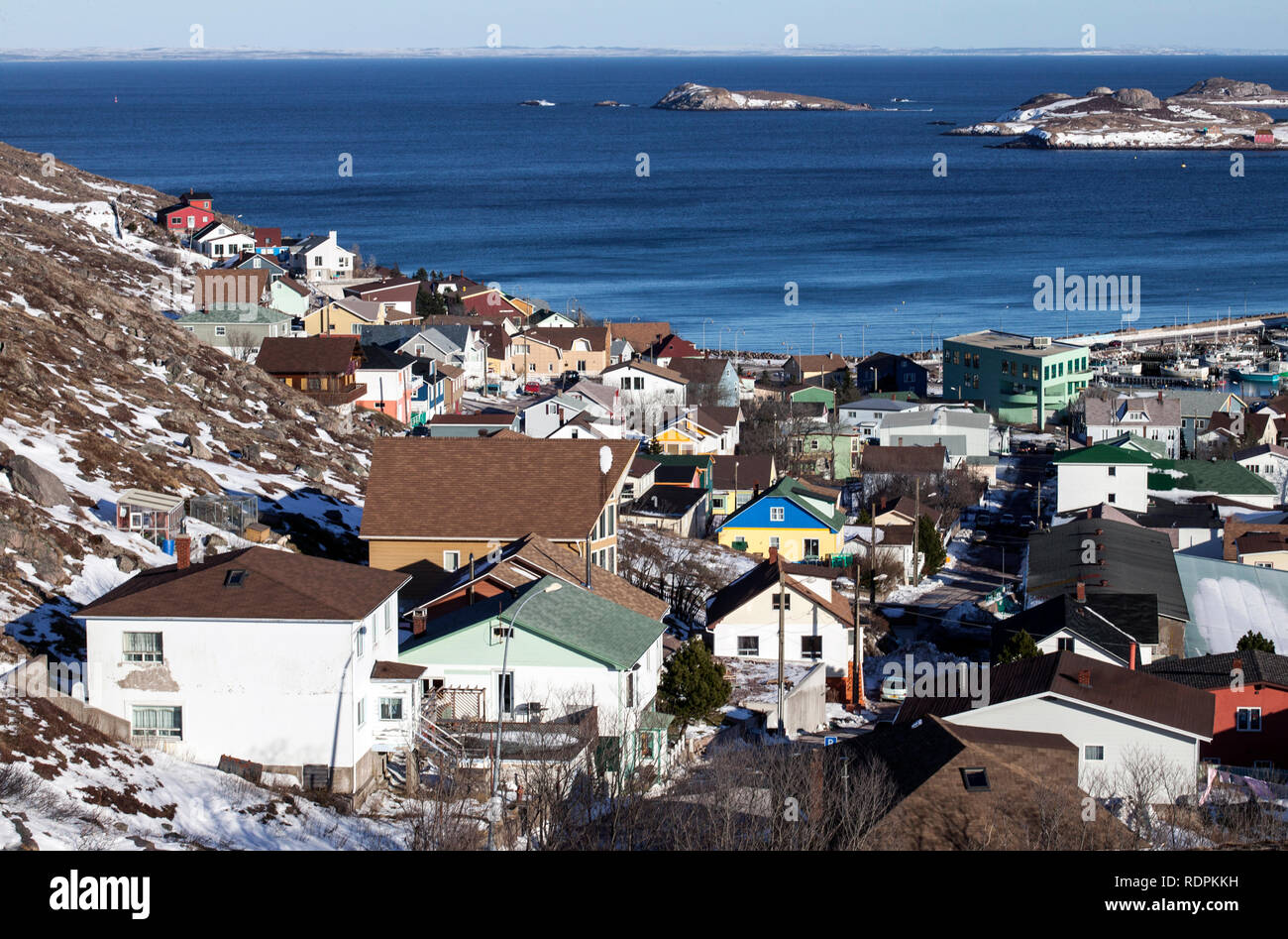 Houses on Saint Pierre et Miquelon Islands, France Stock Photo