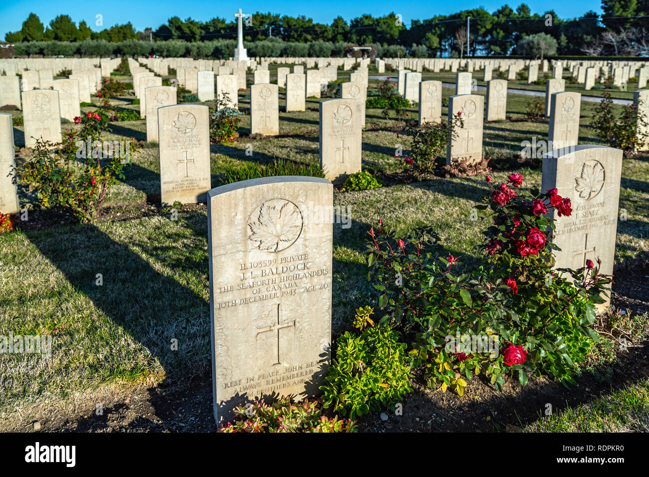 Moro River Canadian War Cemetery in Ortona. Abruzzo Stock Photo