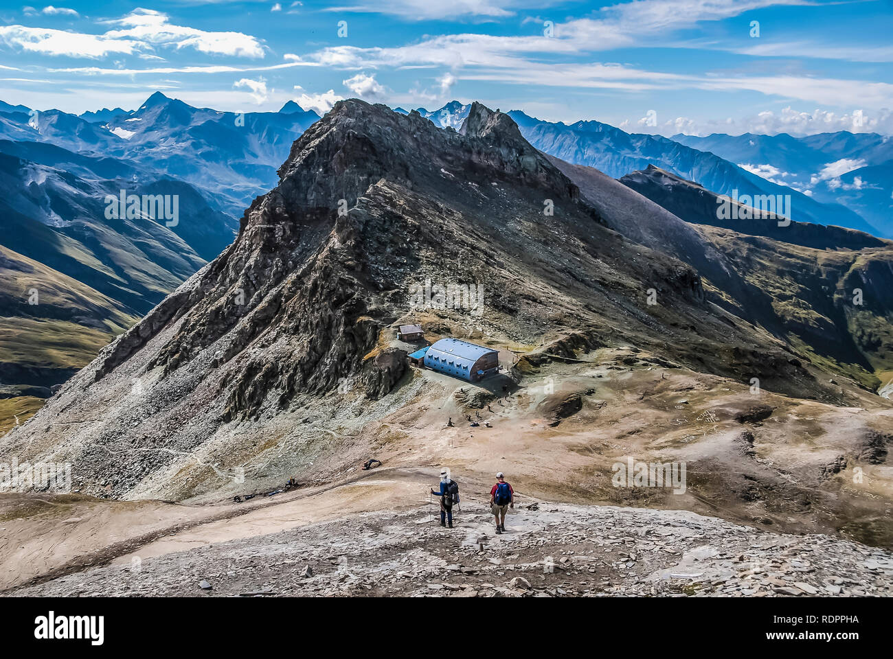 Studl Hut mountain refuge in the Hohe Tauern mountains close to the Gross Glockner in Austria Stock Photo