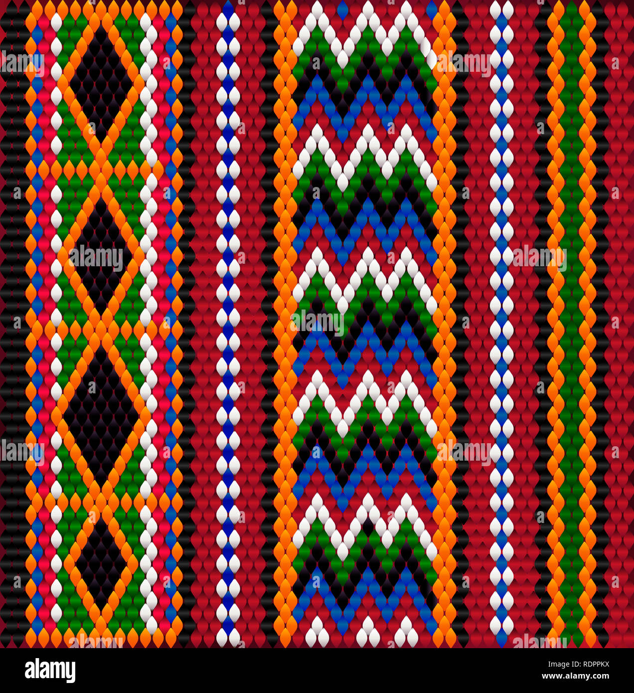 Pattern on Bedouin fabric Sadu. Colorful, bright, eye-catching, holding a look, inspiring. Stock Photo