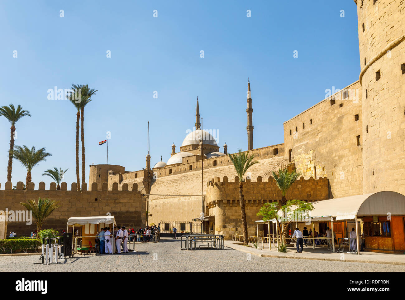 Great Mosque of Muhammad Ali Pasha within the walls of the Saladin Citadel, a medieval Islamic fortification in Cairo, Egypt Stock Photo