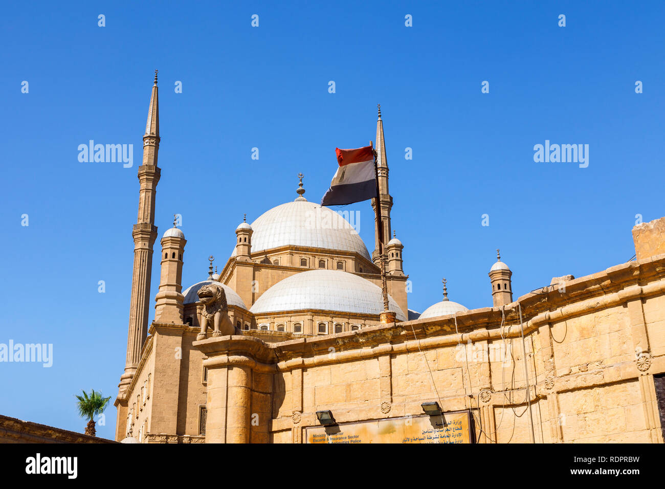 View of the domes and minarets of the Great Mosque of Muhammad Ali ...