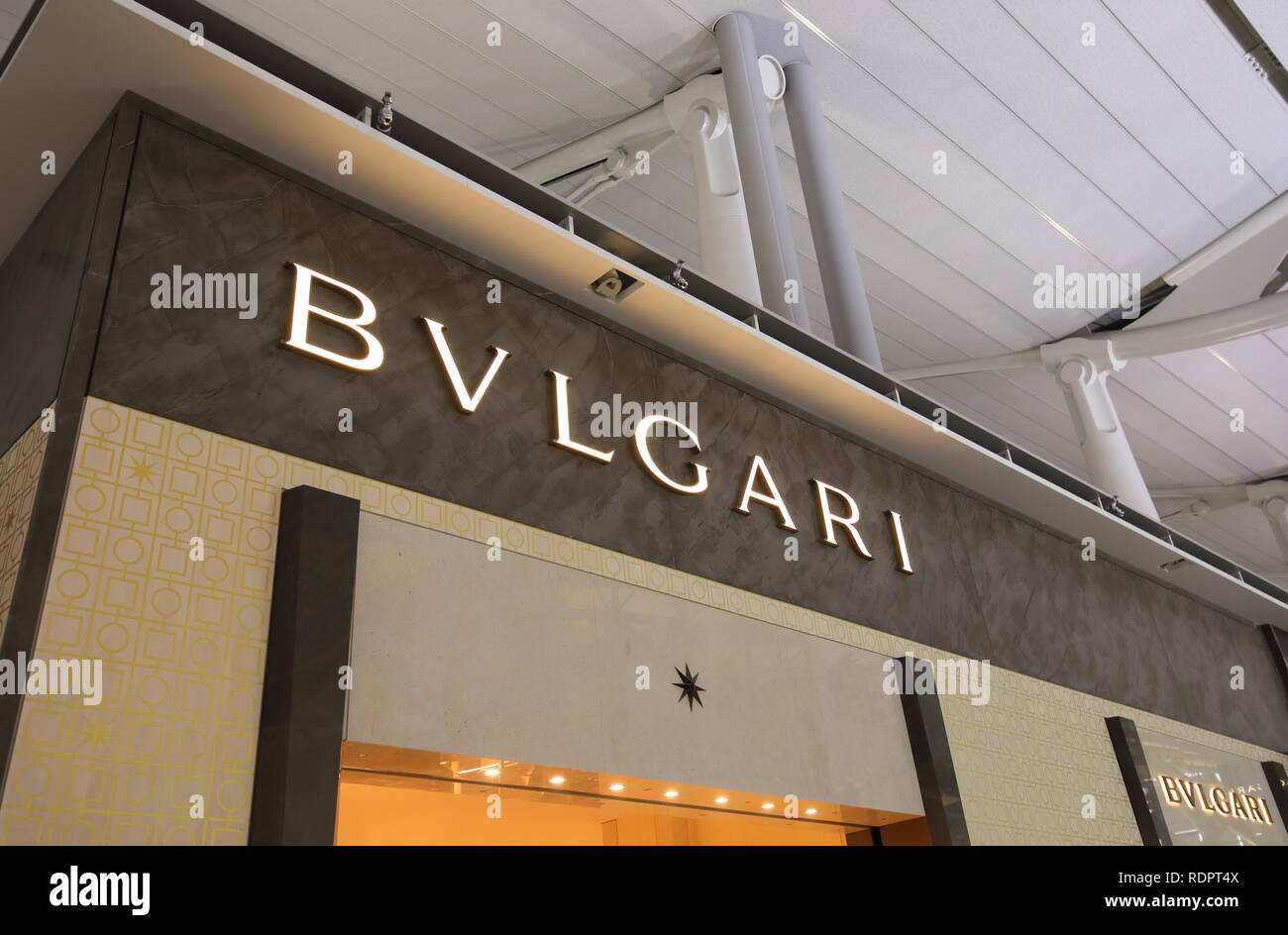 Bvlgari fashion brand company logo. Stock Photo