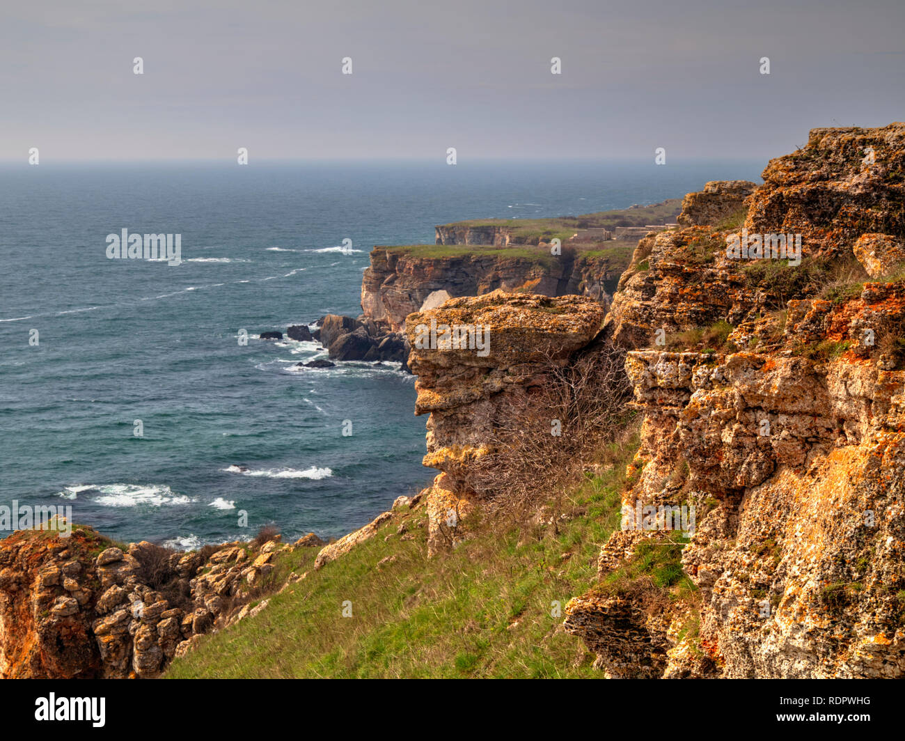 Beautiful landscape with blue sea and rocky shore Stock Photo - Alamy