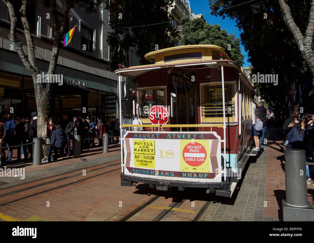 People queue around the block for a ride on the world famous San ...
