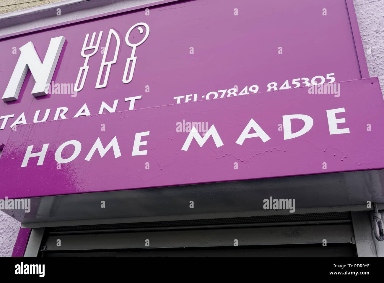 Home Made food on Restaurant sign in Rothesay, Isle of Bute, Scotland, UK Stock Photo