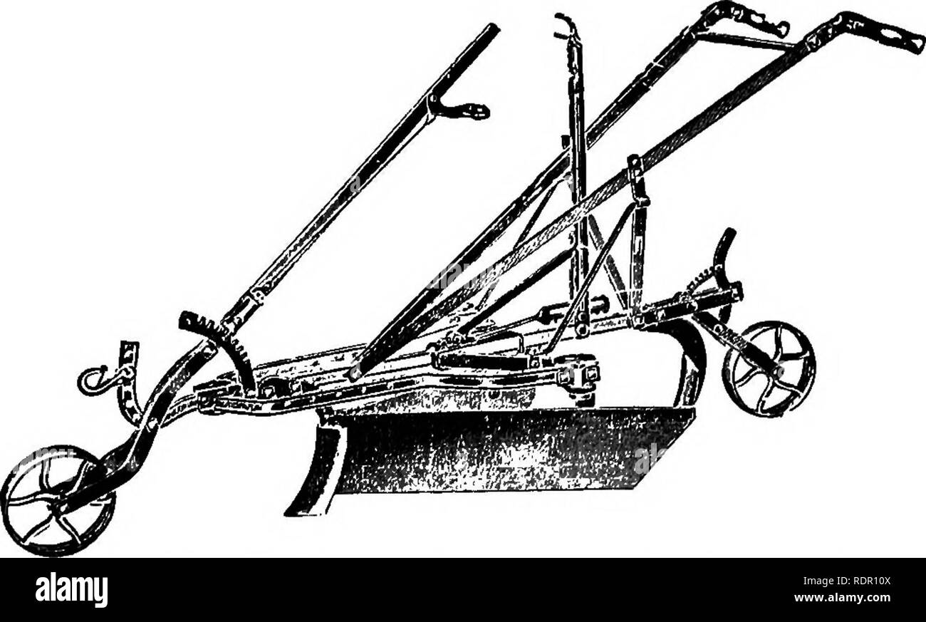 . The sweet potato; a handbook for the practical grower. Sweet potatoes. Figure 10.— Diverse spring-tooth cultivator. one passage over the row, practically the same kind of plows being used as on the single-stock plow. It is customary in certain localities to throw two rows of vines to the same middle and cultivate the alter- nate middles thus left free or clean. In some sections the vines are turned from one side of the row to the. FiGTJBE 11.— Five-tooth cultivator with banker attachment.. Please note that these images are extracted from scanned page images that may have been digitally enhan Stock Photo