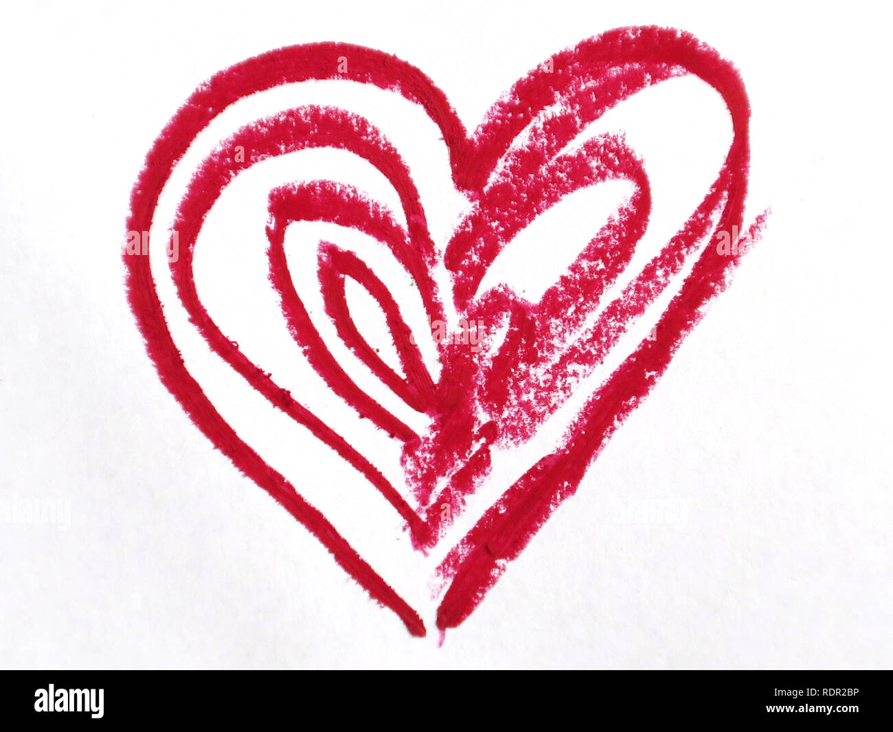 Red heart crayon hi-res stock photography and images - Alamy