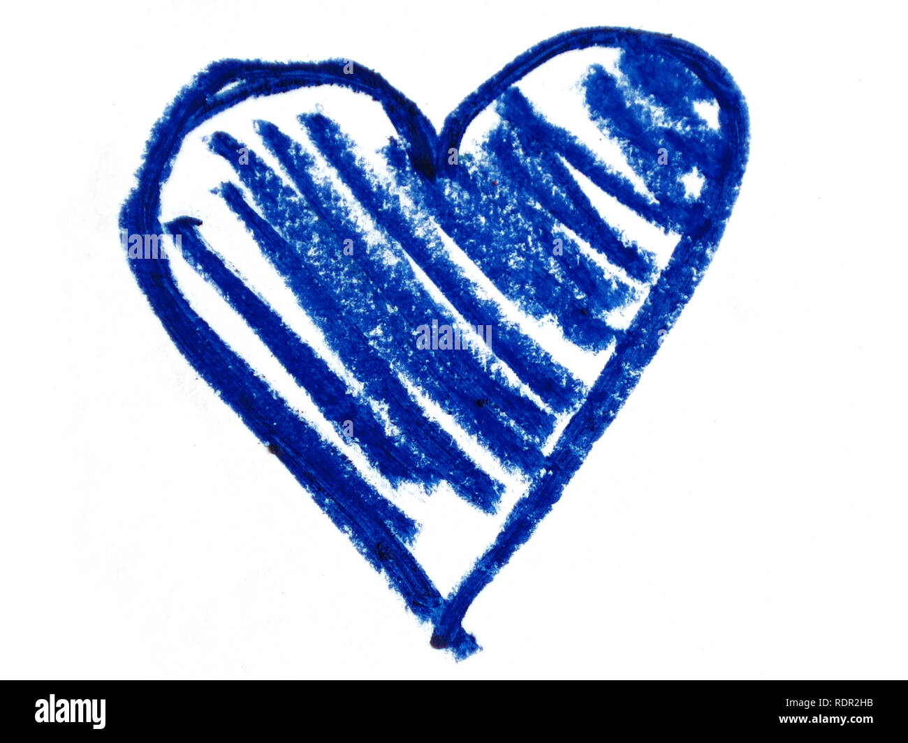 BLUE heart shape on white background Stock Photo - Alamy